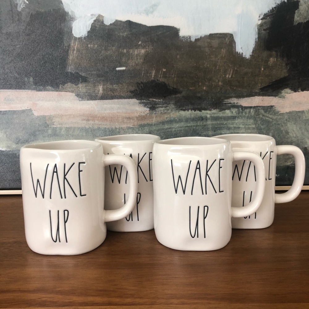 Rae Dunn Wake Up Mug Set of 4